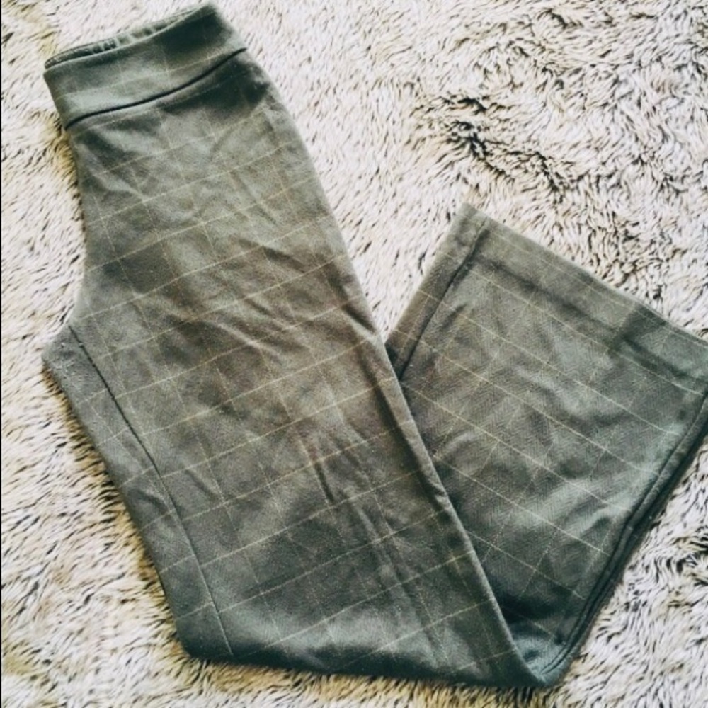 New York & Company wool like straight leg plaid pants size XSmall average